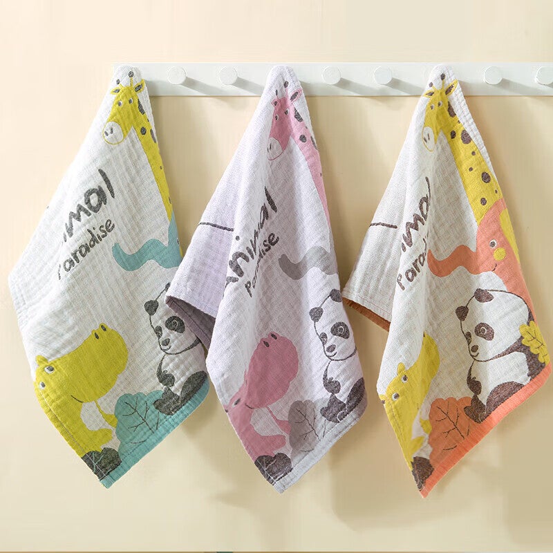 JD Jing Zao KING SHORE Class A Towel, 100% Pure Cotton, Absorbent, Lint-Free, 4-Layer Gauze Towel, Soft Sports Towel for Children, 3 Pieces - Image 1