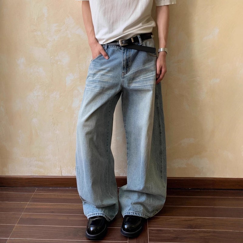 Unisex Classic Denim Jeans Loose Fit Daily Outdoor Wear - Image 3