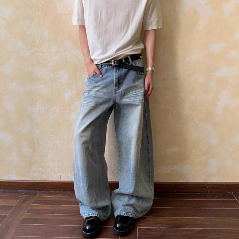 Unisex Classic Denim Jeans Loose Fit Daily Outdoor Wear - Image 5