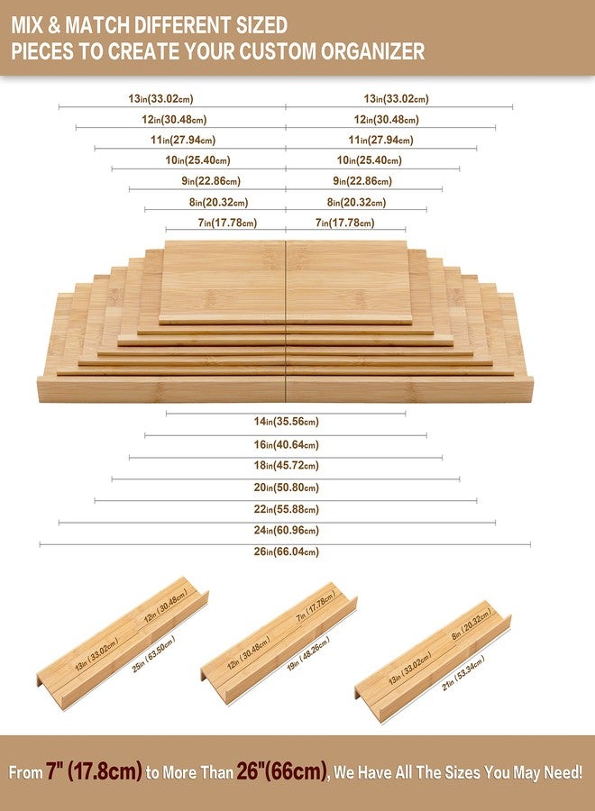 Angimio Bamboo Spice Rack Drawer Organizer - 8 Piece Set - 8" or 16" Wide - Image 5