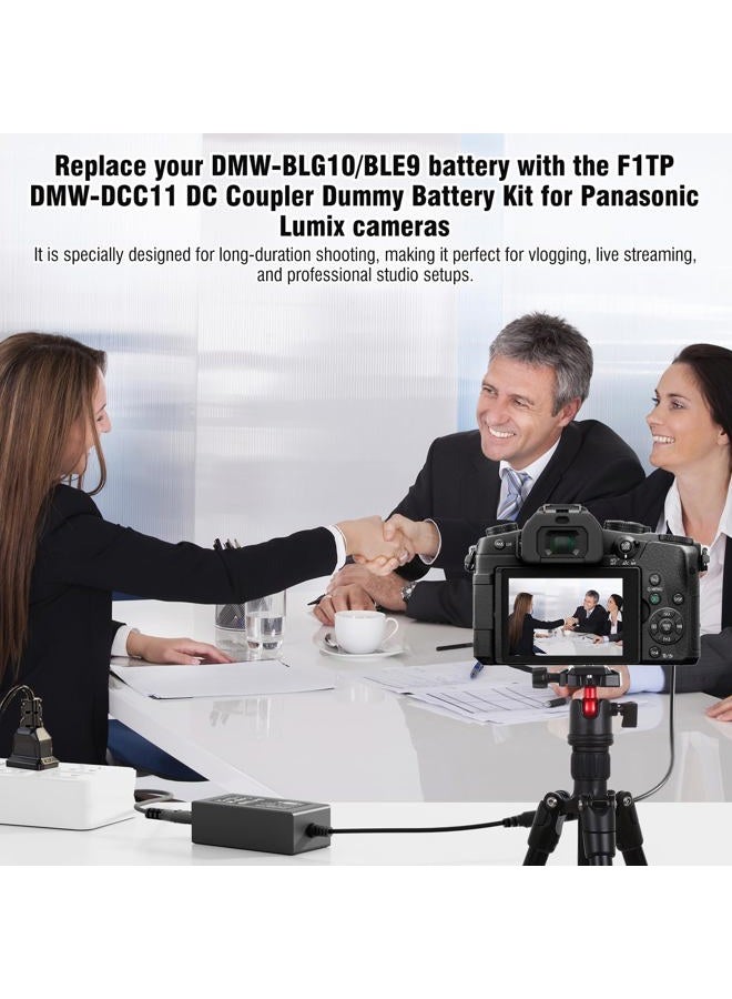 F1TP FIT-POWER DMW-DCC11 DMW-AC8 AC Power Supply Adapter Charger DC Coupler kit (DMW-BLE9 DMW-BLG10 Battery Replacement) for Panasonic Lumix DMC-LX100 DMC-GX7 DMC-GF6 DMC-GF5 DMC-GF3 ZS60 ZS110 GX80 GX85 - Image 2