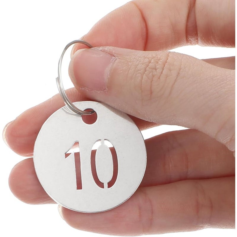 Stainless Steel Silvery Numbered Key Tags 30 Pack Numbers 1 30 for Lockers Hotel Luggage 23mm - Image 4
