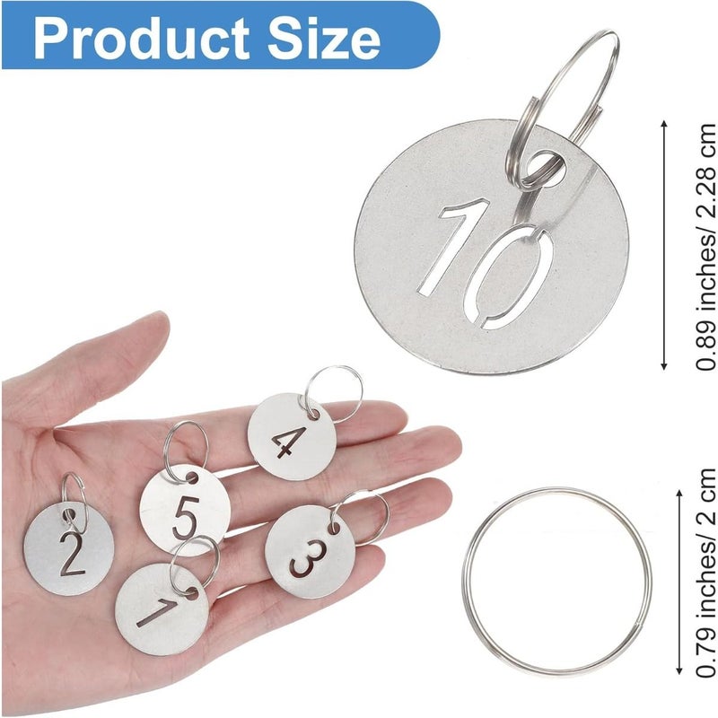 Stainless Steel Silvery Numbered Key Tags 30 Pack Numbers 1 30 for Lockers Hotel Luggage 23mm - Image 2