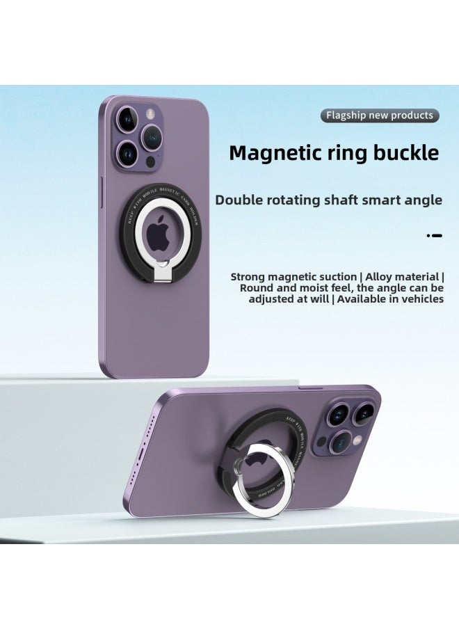 Generic 新款手机磁吸指环支架手机指环扣折叠支架适用于For Iphone14桌面支架-颜色:黑色  - Image 3