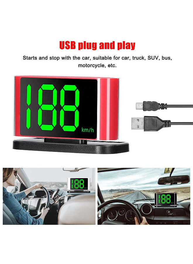 Generic - Car HUD Headup Display GPS Digital Speedometer with LED Large Font Display Phone Number Display Area for Car Truck SUV Motorcycle - Image 1