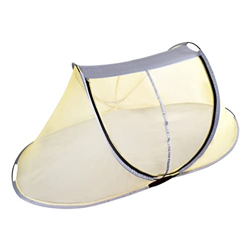 AmazingHind Mosquito Net (Single Bed Net With 2 Gates (7.5 Feet X 4 Feet)), Cream - Image 1