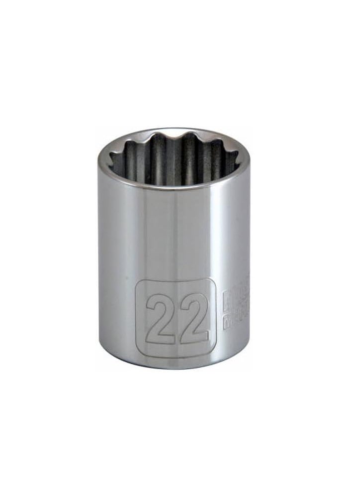 Apex Tool Group Master Mechanic 12 Point 1/2" Drive Metric Socket, 22mm