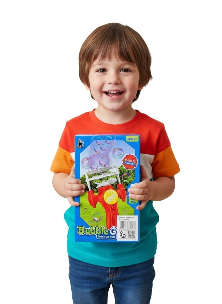 Premium Red Bubble Gun Toy for Kids – Handheld Bubble Blower with Soap Bottle for Outdoor Fun - Image 2
