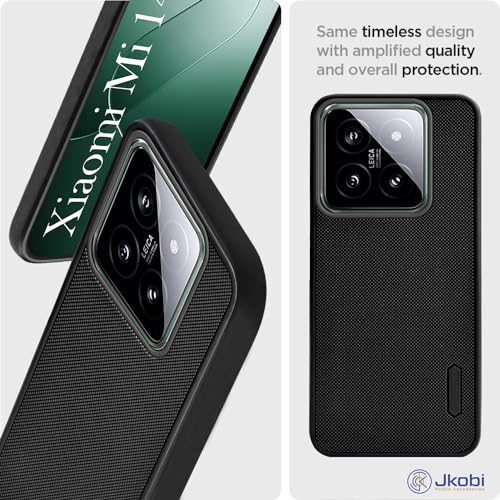 Jkobi Silicone Back Cover Case for Xiaomi MI 14 (Textured Grip Design | Camera Protetion | Slim and Light Weight | Soft Touch and Feel | Black) - Image 3