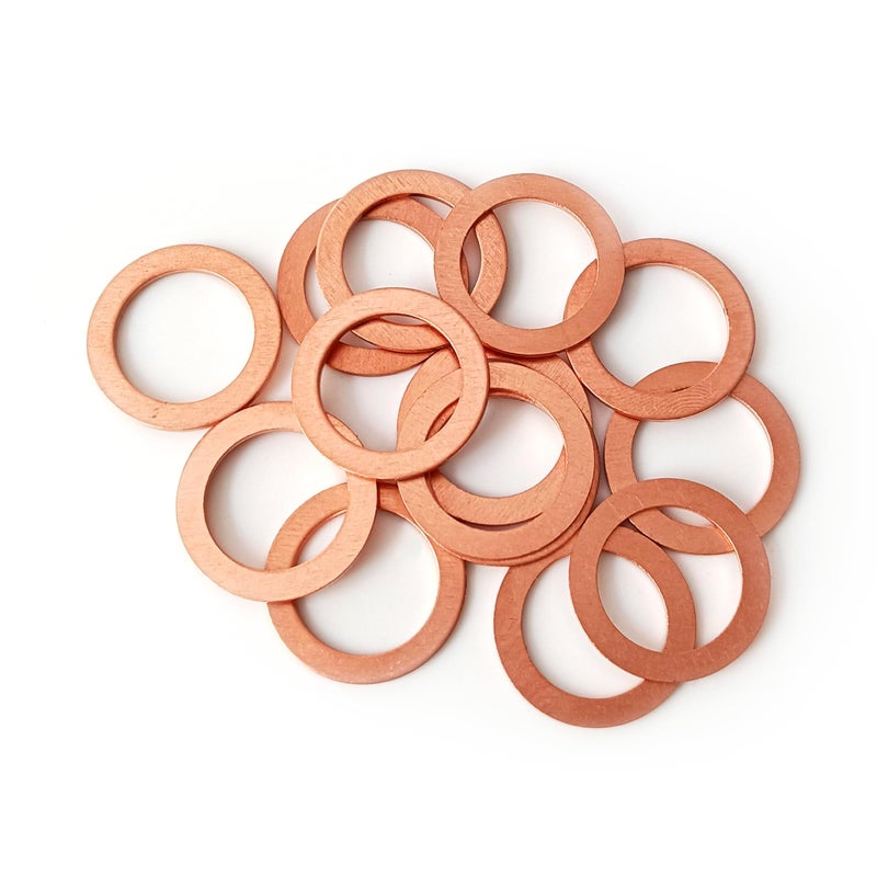 15 Pcs Oil Drain Plug Gasket - 14mm OEM Copper Drain Plug Washer Gaskets - Compatible/Replacement for Mercedes Oil Crush Washer OEM PN Part#: 007603-014106
