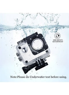 Action Camera Waterproof Case Underwater Dive Housing Protective Case Compatible with AKASO EK7000 EK5000/REMALI CaptureCam/Apexcam/Vemont/EKEN H9R/HLS/Jadfezy Action Camera