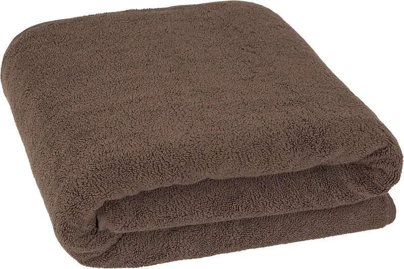 TIQH 100% Organic Cotton Highly Absorbent and Quick Dry Extra Large Bath/Beach Towel/Jumbo Bath Sheet Oversized Bath Towel, 36 x 72 inches, Extra Large Beach and Spa Towel (Brown) - Image 3
