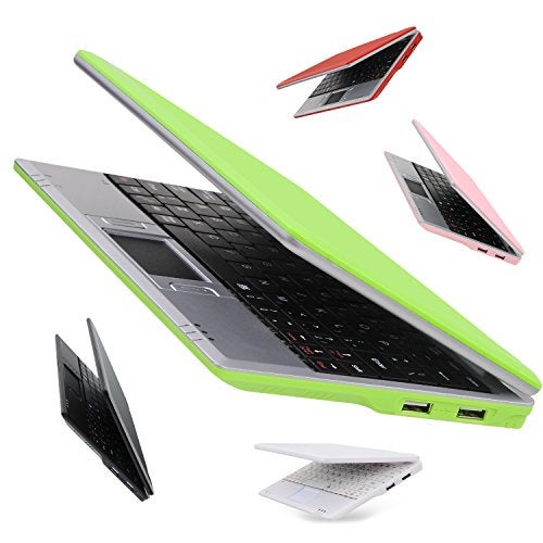 Goldengulf 7 Inch Portable Mini Computer Laptop PC Netbook for Kids Android 12 Quad Core 32GB WiFi Built in Camera YouTube Flash Player (Green) - Image 1