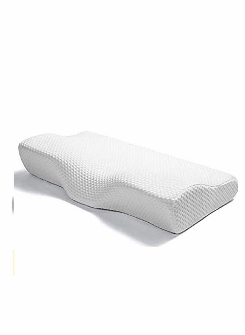 Excefore Memory Foam Pillow, Ergonomic Cervical Pillow for Neck Pain-Orthopedic Contour Pillow for Side Sleepers, Bed Pillow for Sleeping, Sleeper Shoulder Support Back Stomach (White, 50 * 30cm) - Image 1