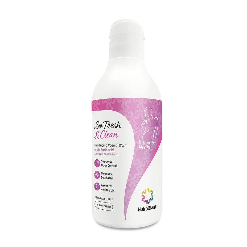 NutraBlast So Fresh & Clean | pH Balance Feminine Wash with Boric Acid | Supports Odor Control | Cleanses Discharge | Promotes Healthy Intimate Balance (10 fl oz) - Image 1