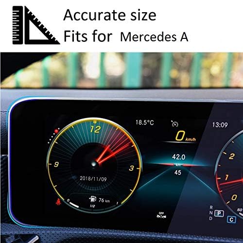 SATIS Premium Tempered Glass Screen Protector for Mercedes-Benz A/CLA/B/GLB/EQC (2019-2025) - 9H Hardness, Anti-Glare, Anti-Fingerprint for MBUX Dual 10.25” Touchscreens - Image 4