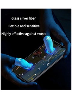 FlyDigi 4 Pack Cloth Game Finger Cots Mobile Game Finger Cots Ultra-thin Material Zero-contact Silver Fiber Breathable Touch Screen Game Finger Gloves with Storage Box  - Image 3