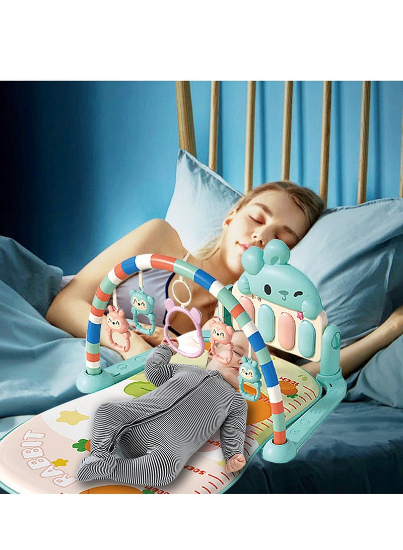 MaBaby سجاد ألعاب أطفال موسيقي مركز نشاط بيانو أطفال سجادة وقت البطن سجادة مبطنة للمواليد والرضع - Image 3