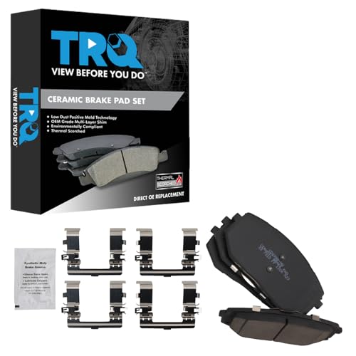 TRQ وسادات الفرامل الأمامية سيراميك متوافقة مع 2022-2023 هيونداي توكسون 2023 كيا سبورتاج - Image 2