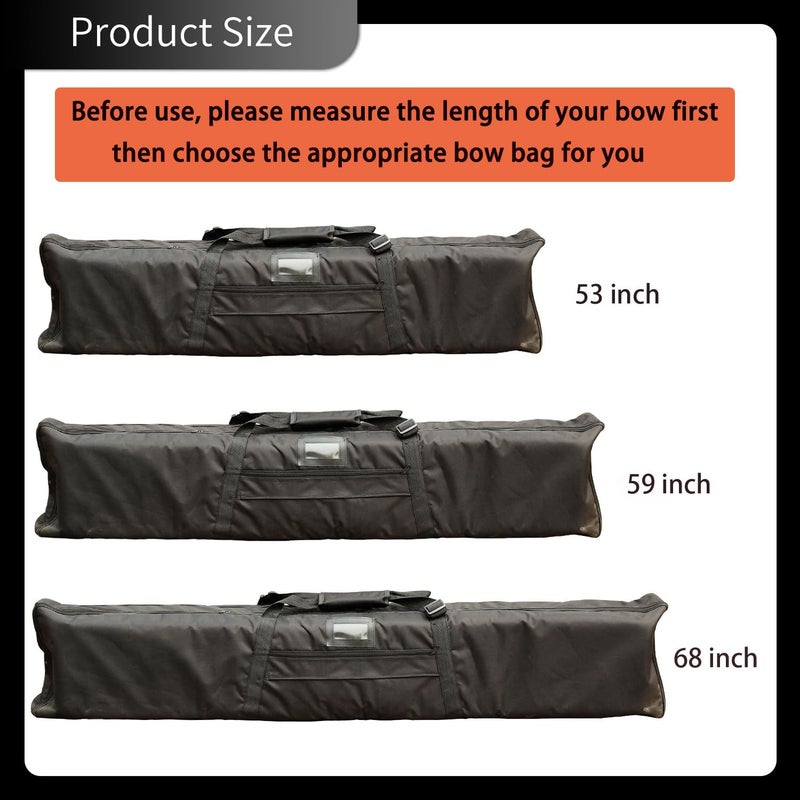 FENJANER Archery Bow Case Recurve Bow Bag Traditional Longbow Bag Lengthen Backpack for Outdoor Shooting Practice (68 inch) - Image 2