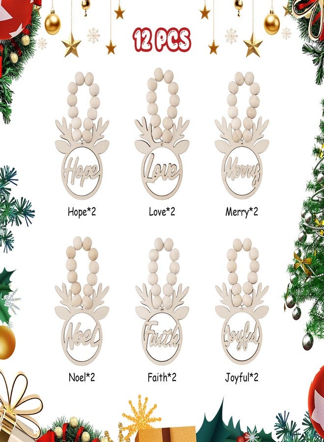 Vynium Christmas Napkin Rings Set of 12, Christmas Wooden Reindeer Napkin Rings for Winter Table Decorations, Wooden Farmhouse Napkins Holder for Xmas Holiday Wedding Party Home Ornaments - Image 2