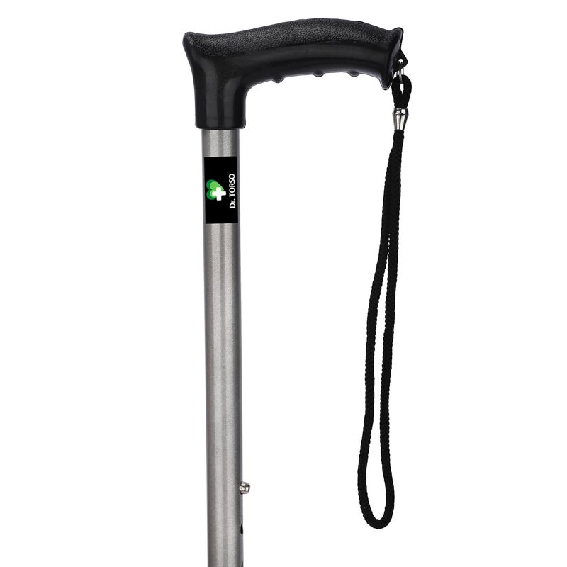 Dr. TORSO Sturdy Walking Stick with Self Standing Base and Adjustible Height, Mild-Steel Body for Men/Women, Patients, Old People (Blue) - Image 2
