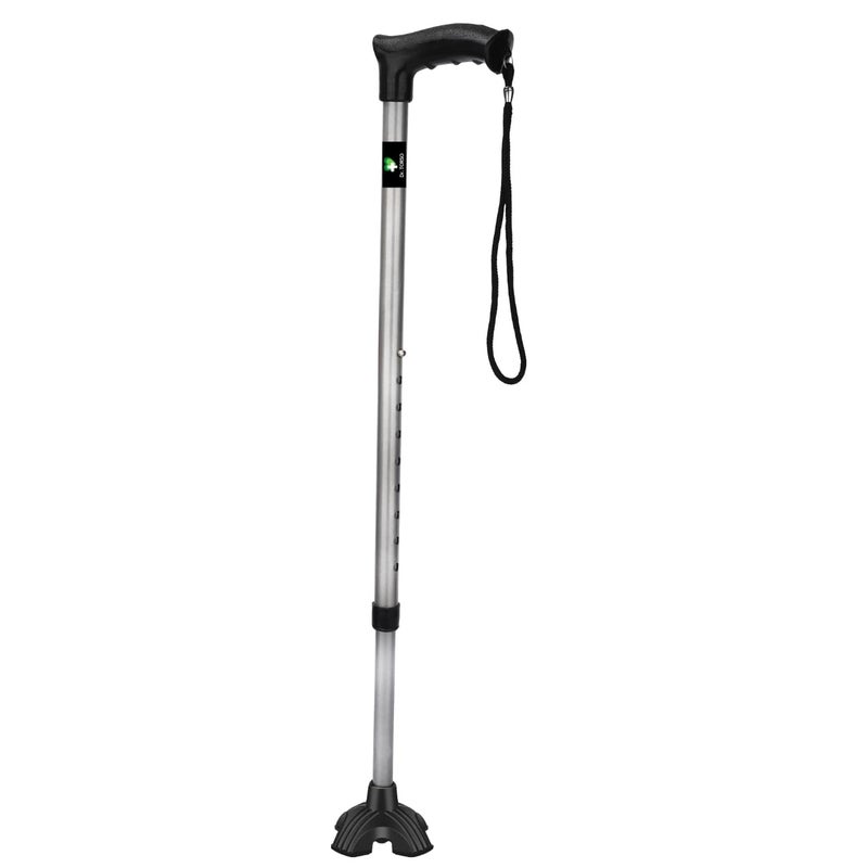 Dr. TORSO Sturdy Walking Stick with Self Standing Base and Adjustible Height, Mild-Steel Body for Men/Women, Patients, Old People (Blue) - Image 1