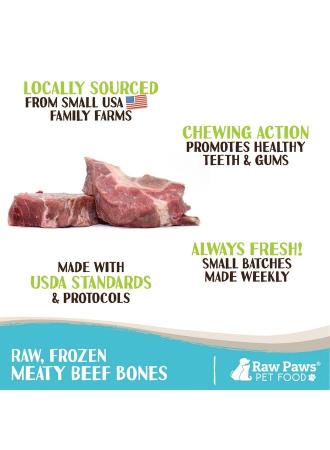 Raw Paws Meaty Beef Bones for Dogs, 8-lb - Made in USA - Frozen Raw Bones for Dogs - Raw Beef Bones - Frozen Dog Bones - Raw Dog Bones for Aggressive Chewers - Frozen Raw Meaty Dog Bones - Image 2