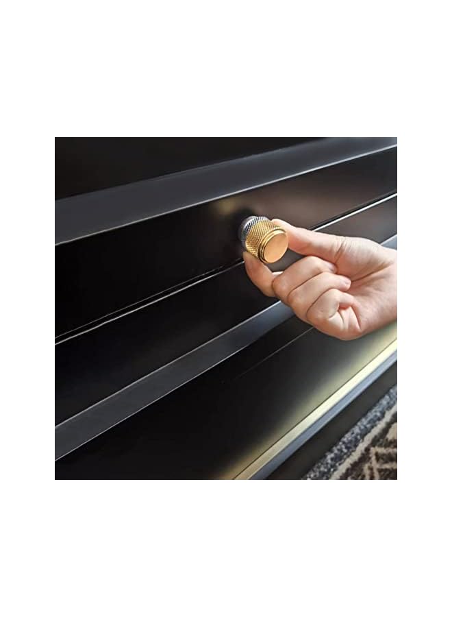 The Bros Cabinet Knobs 6-Pack 1" Aluminum Drawer Knob for Single Hole Kitchen Dresser Knobs with Diamond Pattern (Grey and Gold) - Image 2