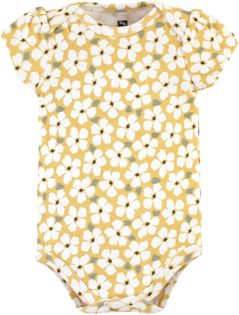 hudson baby Unisex Baby Cotton Bodysuits, Sage Floral Wreath, 3-6 Months - Image 4