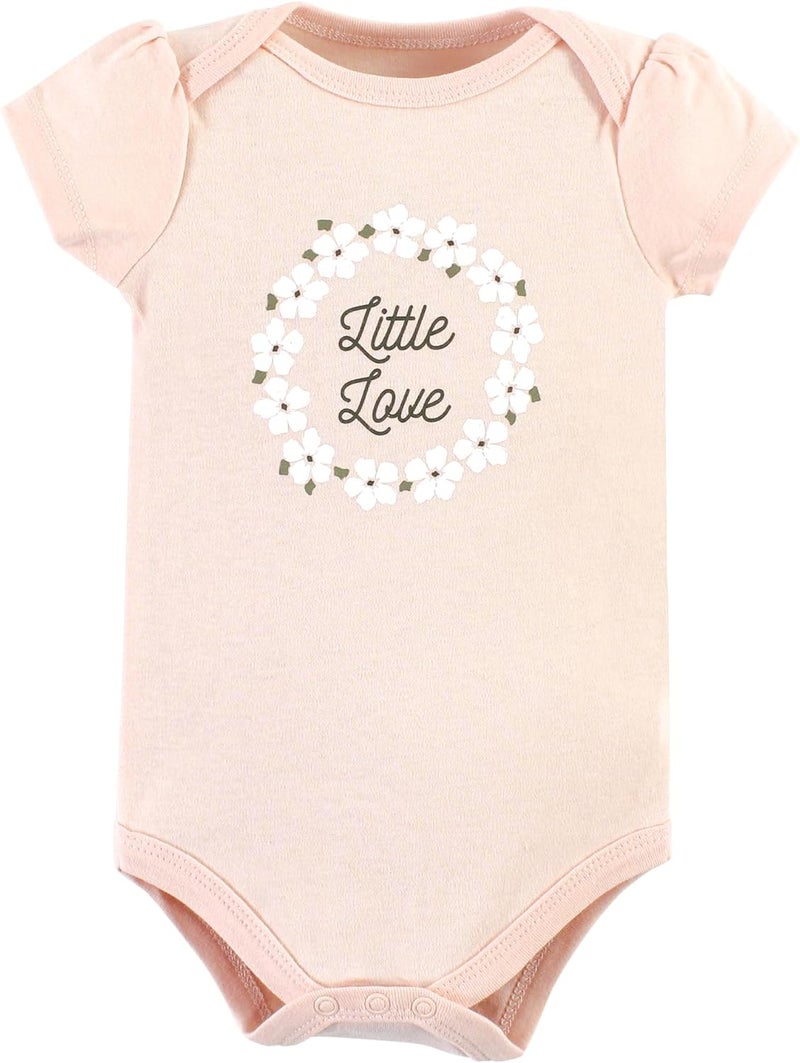 hudson baby Unisex Baby Cotton Bodysuits, Sage Floral Wreath, 3-6 Months - Image 3