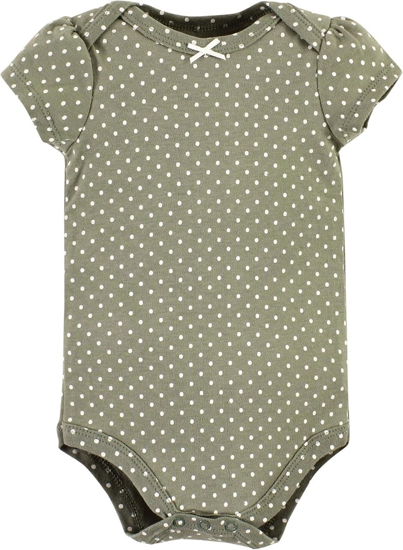 hudson baby Unisex Baby Cotton Bodysuits, Sage Floral Wreath, 3-6 Months - Image 5