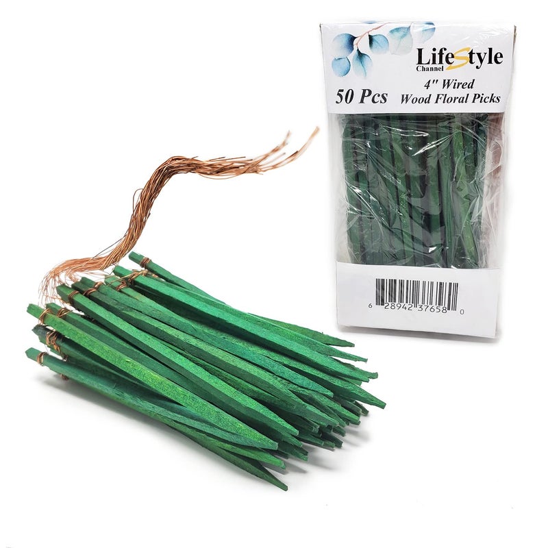 4 Wired Wood Floral Picks 50 Pcs by LifeStyle Channel