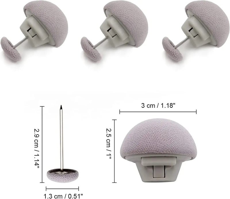 DORMICO Duvet Clips Mushroom Duvet Cover Pins Cotton Quilt Fixer Duvet Fasteners (Grey, Pack of 4) - Image 3