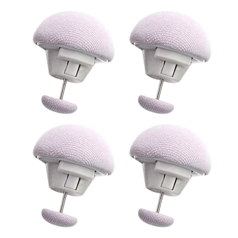 DORMICO Duvet Clips Mushroom Duvet Cover Pins Cotton Quilt Fixer Duvet Fasteners (Grey, Pack of 4) - Image 1