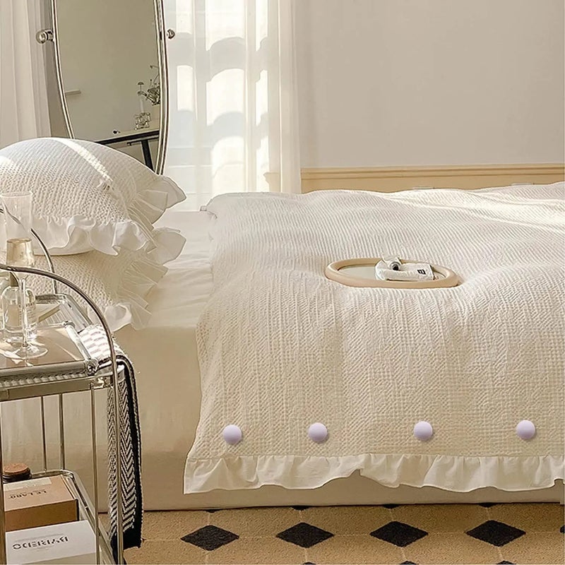 DORMICO Duvet Clips Mushroom Duvet Cover Pins Cotton Quilt Fixer Duvet Fasteners (Grey, Pack of 4) - Image 2