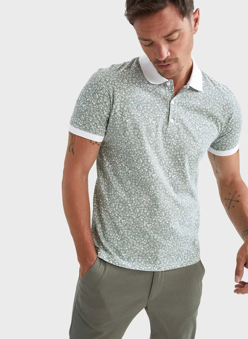DeFacto Leaf Print Polo