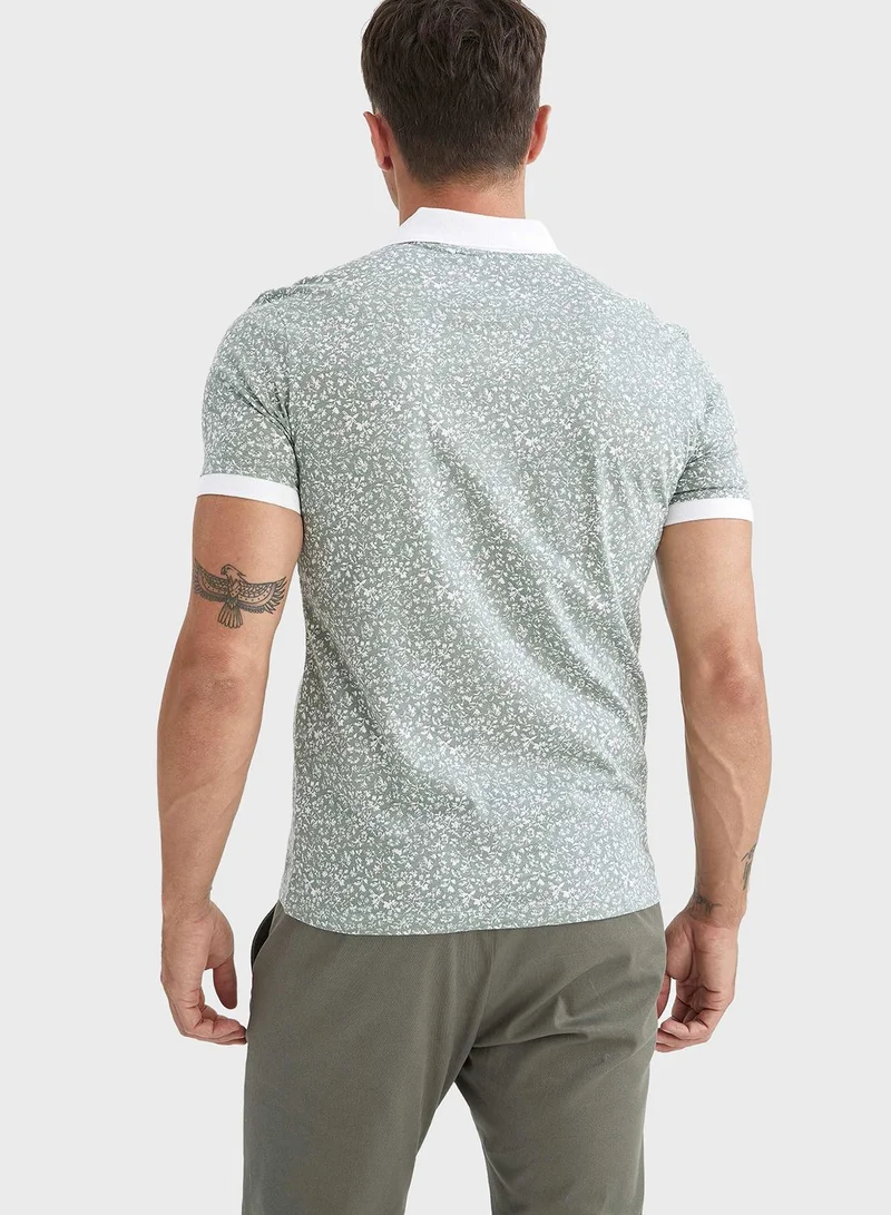 DeFacto Leaf Print Polo