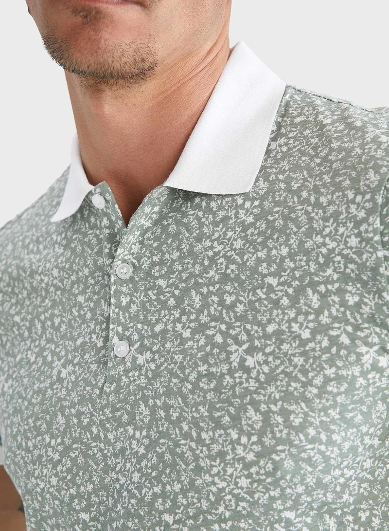 DeFacto Leaf Print Polo