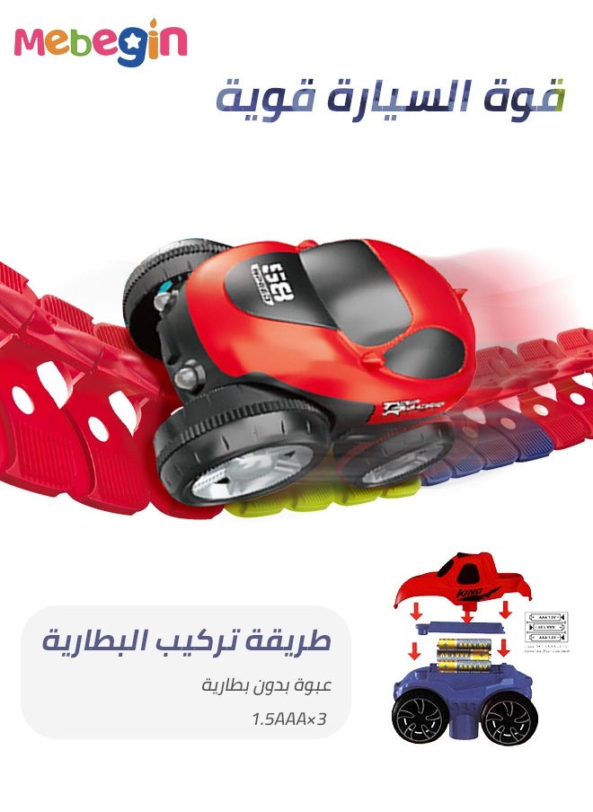 MEBEGIN - 145 Pieces Race Track Toys for Kids Boys Flexible Changeable Magic Car Tracks Playset Birthday Gifts Vehicle Toys - Image 1