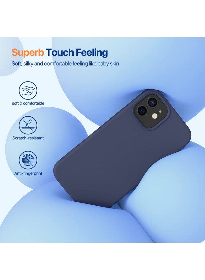 ميراكيس جراب Miracase متوافق مع iPhone 12 وiPhone 12 Pro، جراب من المطاط السائل من السيليكون لحماية الجسم بالكامل ضد الصدمات والسقوط لهاتف iPhone 12/12 Pro مقاس 6.1 بوصة (أزرق داكن) - Image 2