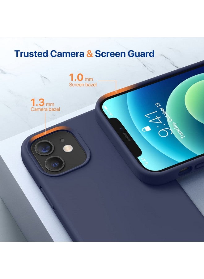 ميراكيس جراب Miracase متوافق مع iPhone 12 وiPhone 12 Pro، جراب من المطاط السائل من السيليكون لحماية الجسم بالكامل ضد الصدمات والسقوط لهاتف iPhone 12/12 Pro مقاس 6.1 بوصة (أزرق داكن) - Image 4