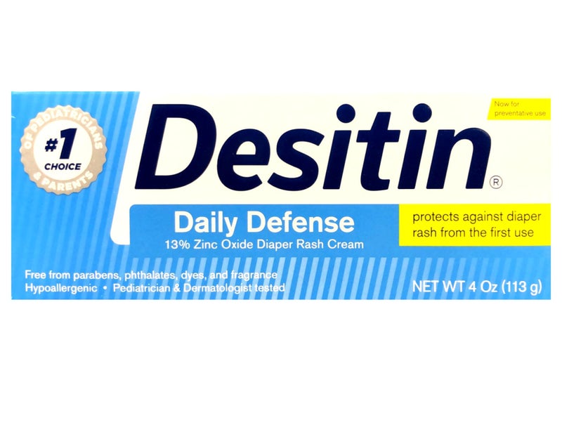 Desitin Daily Defense Baby Cream with Zinc Oxide to Treat, Relieve & Prevent Diaper Rash, Hypoallergenic, Dye, Phthalate & Paraben-Free, 4 Oz - Image 1