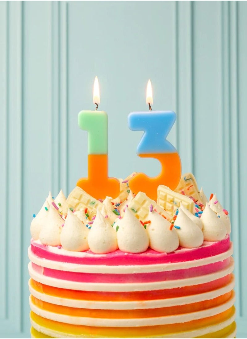 Talking Tables Orange & Light Blue Number Candle - 3  - Image 5