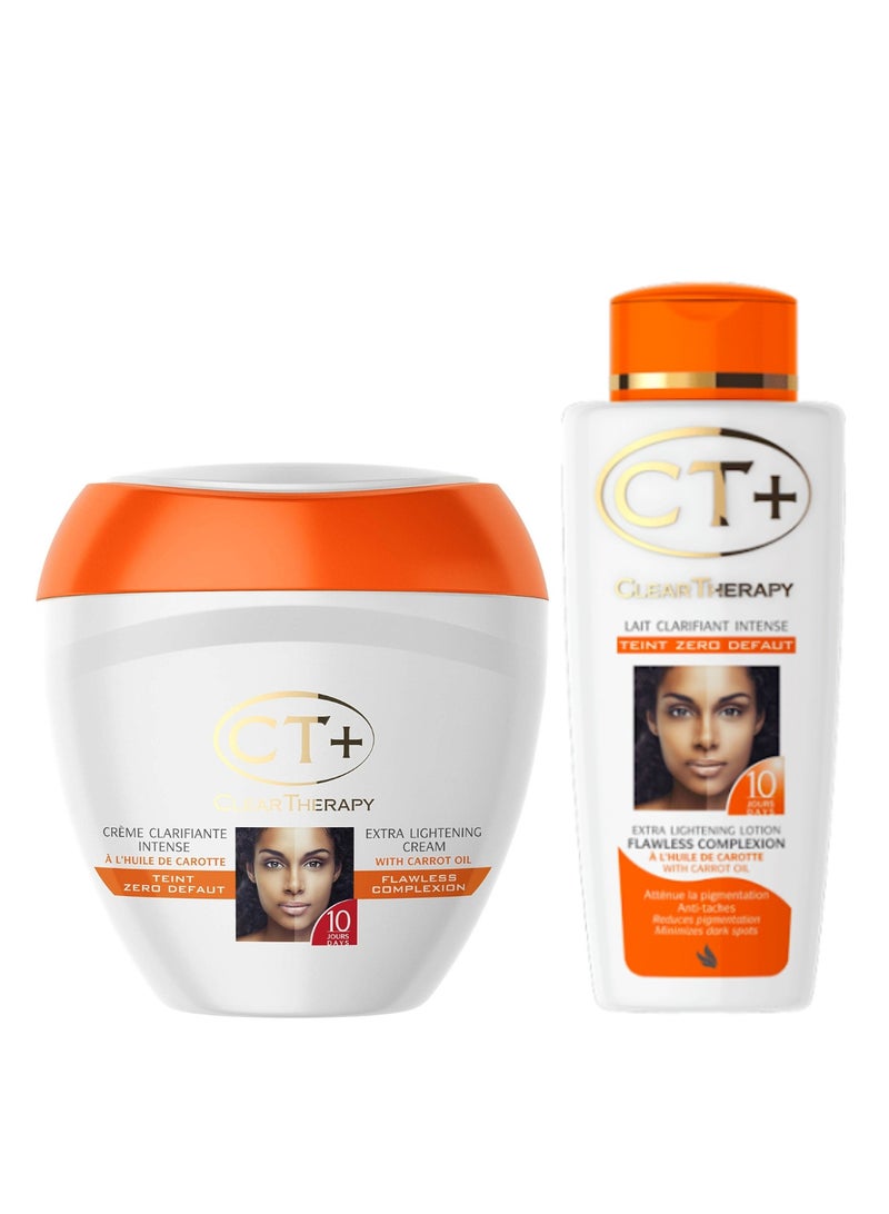 Clear Therapy Extra Carrot Lightening Lotion 250ml & Cream - 2 Pieces - Image 1