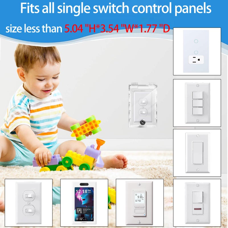 Young Dance Smart Home Switch Cover,Baby Proof Light Outlet Covers,Child Safety Switch Plate Guard,Wall Plug Box,Kids Electrical Protector Box Fits All Outlet 4.95" H X 3.35" W X 1.77" D or Smaller - Image 4