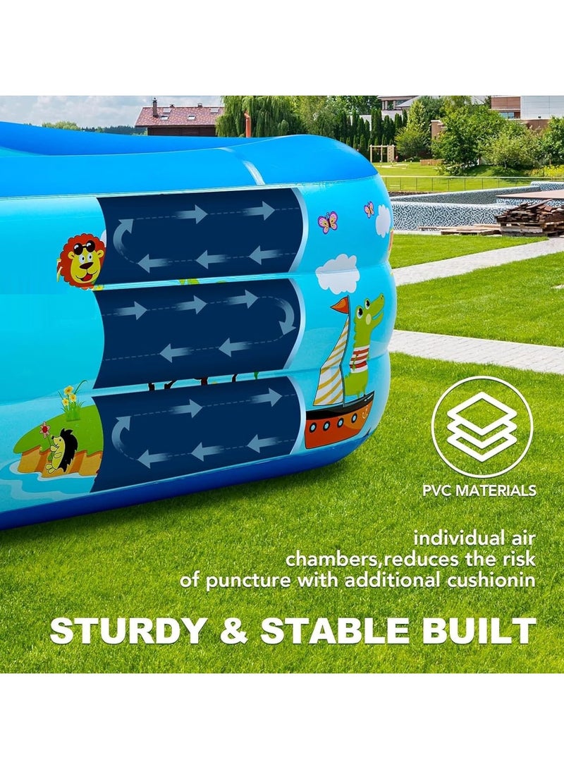 RATSAW Inflatable Swimming Pools Adult Thickened Family Swimming Pool Toddler Swimming Pool 180x 140x 60Cm Baby Paddling Pool For Garden Backyard Outdoor - Image 3