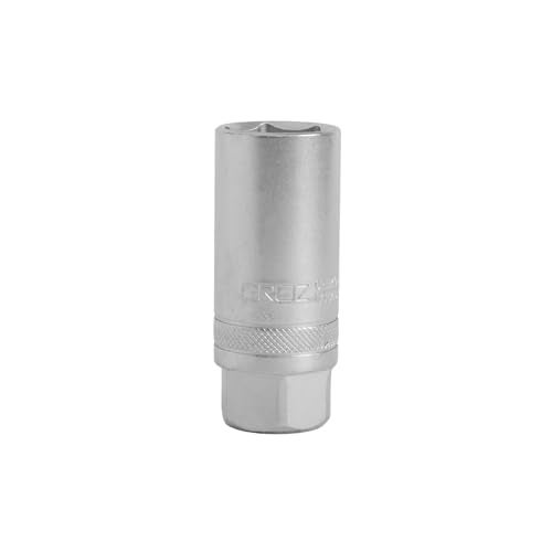 GROZ 1/2" Hex Spark Plug Socket 21MM, Chrome Vanadium Finish, 3X Performance | DIN 3120 Standards, Super Grip | SKT/1-2/SP/16/UG - Image 1