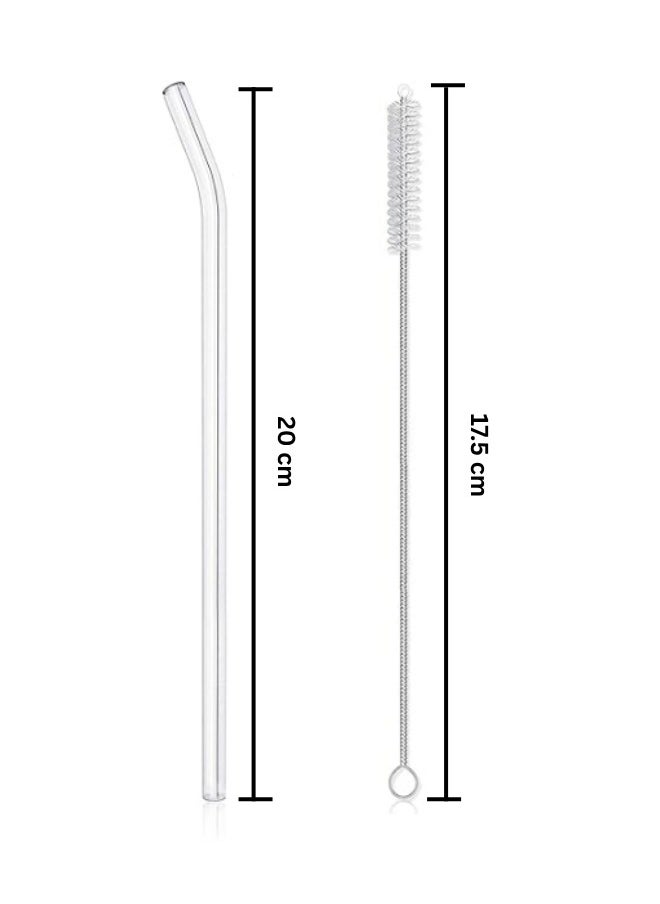Generic Ahlan Reusable Glass Straws – Pack of 6 Transparent Drinking Straws with 1 Cleaning Brush – Eco-Friendly Borosilicate Glass, BPA-Free, Durable & Dishwasher Safe – For Smoothies, Juices, Iced Coffee, and Cold Drinks  - Image 2