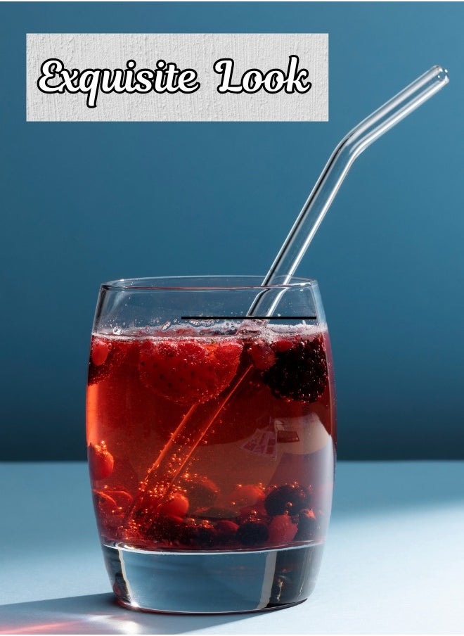 Generic Ahlan Reusable Glass Straws – Pack of 6 Transparent Drinking Straws with 1 Cleaning Brush – Eco-Friendly Borosilicate Glass, BPA-Free, Durable & Dishwasher Safe – For Smoothies, Juices, Iced Coffee, and Cold Drinks  - Image 4